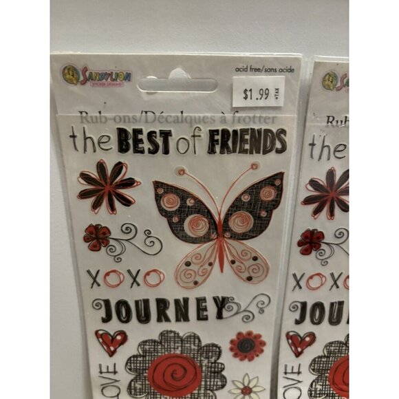Sandylion Rub On Transfers The Best Of Friends - Lot Of 2 - Picture 4 of 7